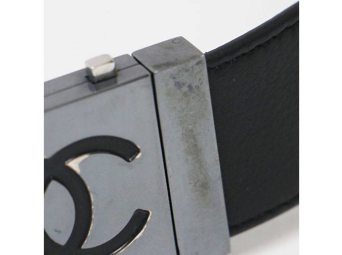 Chanel Vintage schwarze Leder-Gürtel - vista 4