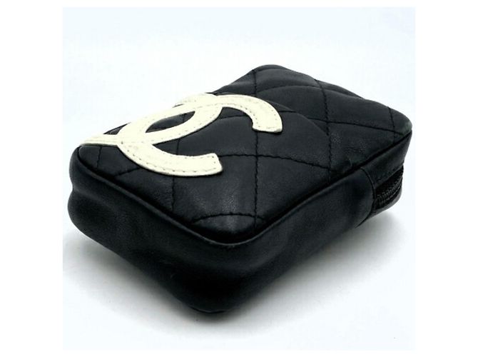 Cambon Chanel Cigarette Case in Black Leather - view 3