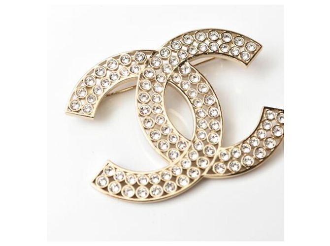 Spilla in strass dorato Chanel D'oro - vista 2