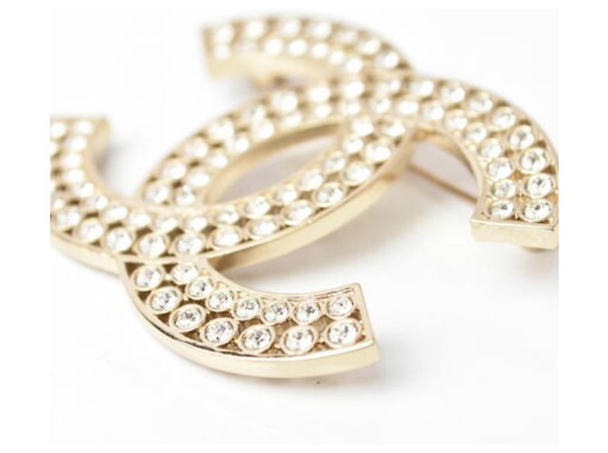 Spilla in strass dorato Chanel D'oro - vista 3