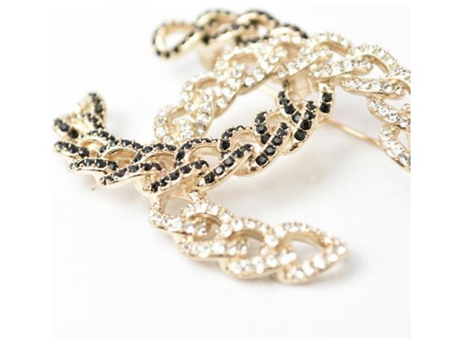 Spilla in strass nera e dorata di Chanel D'oro - vista 6