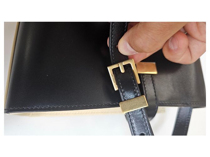 Saint Laurent Manhattan Small Beige Leather Handbag - view 7