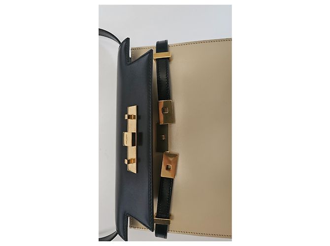 Saint Laurent Manhattan Small Beige Leather Handbag - view 9