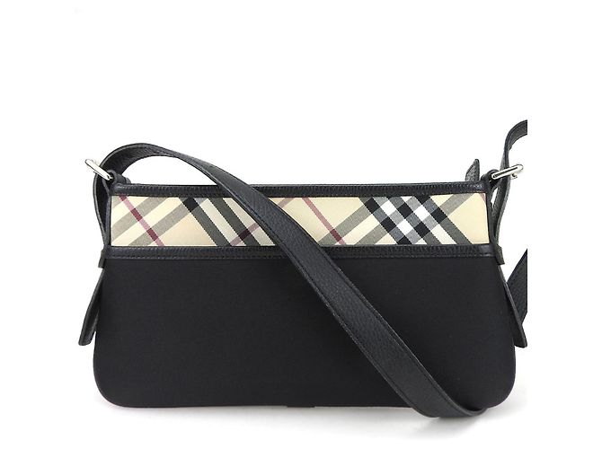 Bolso de Hombro Burberry Nova Check Negro Beige - vista 11