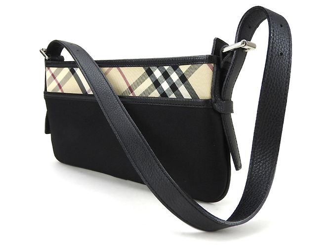 Bolso de Hombro Burberry Nova Check Negro Beige - vista 2