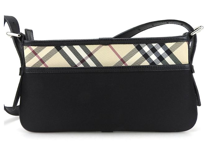Bolso de Hombro Burberry Nova Check Negro Beige - vista 3