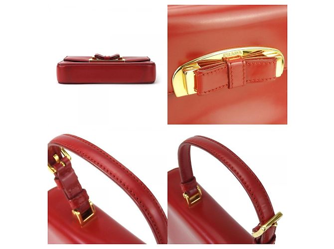 Borsa Prada BN1670 in pelle di vitello ROSSO - vista 4