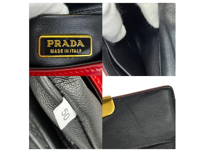 Borsa Prada BN1670 in pelle di vitello ROSSO - vista 8