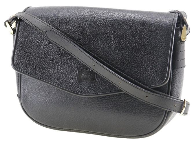 Borsa a spalla in pelle nera Burberry Nero - vista 2