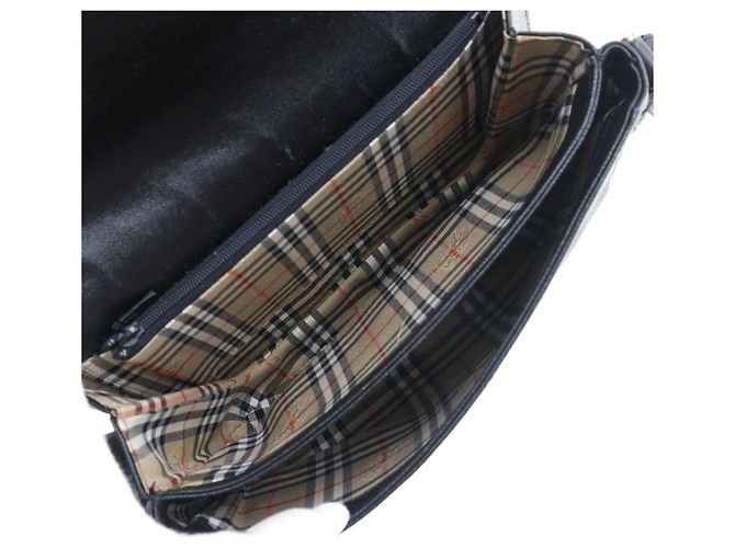 Borsa a spalla in pelle nera Burberry Nero - vista 5