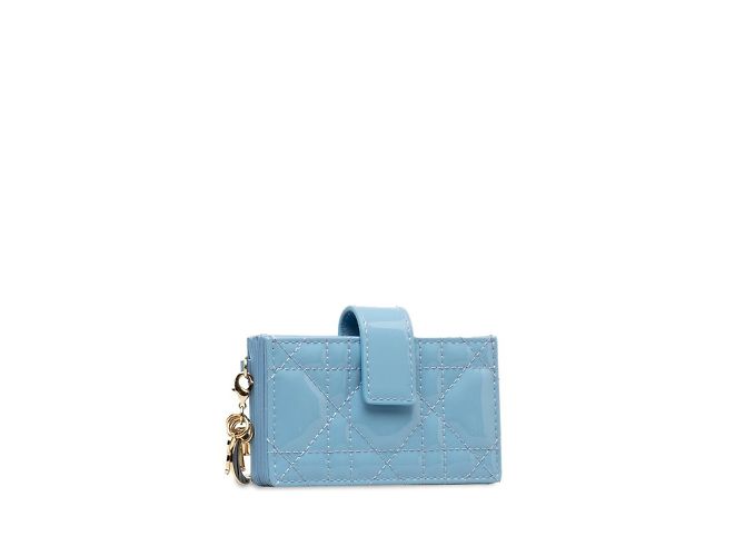 Tarjetero Dior Cannage Christian Dior Azul - vista 2