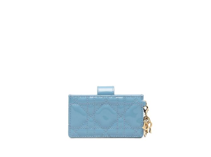 Tarjetero Dior Cannage Christian Dior Azul - vista 3