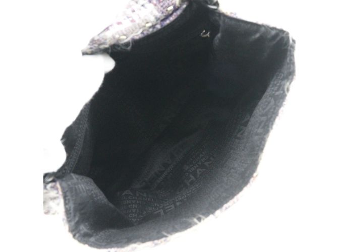 Borsa a spalla in tweed viola Chanel Porpora - vista 5