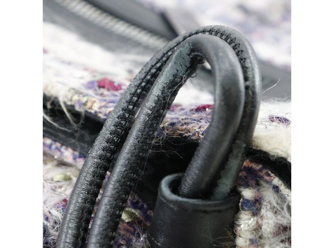 Borsa a spalla in tweed viola Chanel Porpora - vista 6