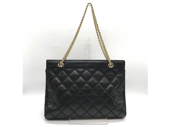Bolsa tote de couro preto Chanel - vista 2