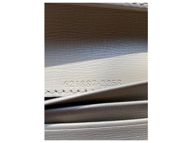 Billetera compacta Gucci Horsebit 1955 GG Supreme Cuero Blanco - vista 11