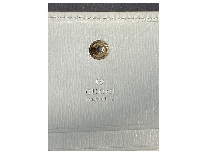 Billetera compacta Gucci Horsebit 1955 GG Supreme Cuero Blanco - vista 8