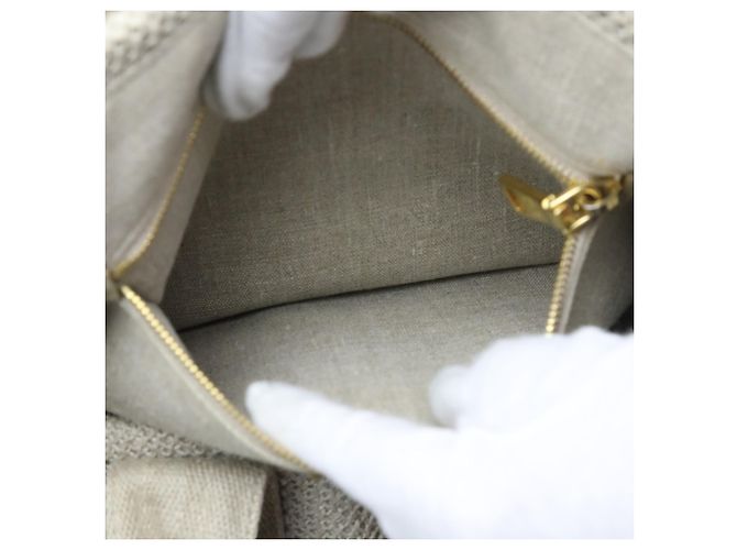 Borsa tote in tela beige Prada - vista 16