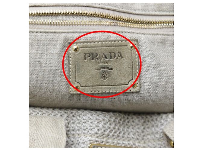 Borsa tote in tela beige Prada - vista 17