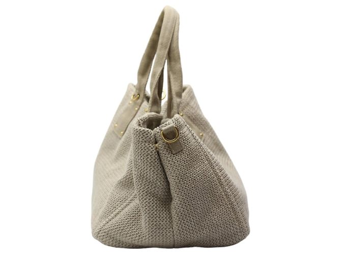 Borsa tote in tela beige Prada - vista 3