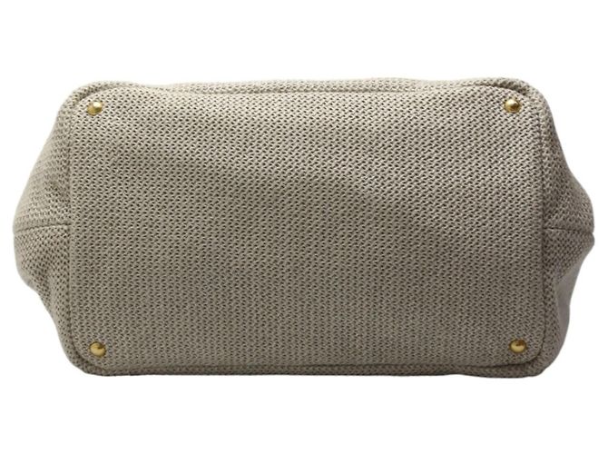 Borsa tote in tela beige Prada - vista 5