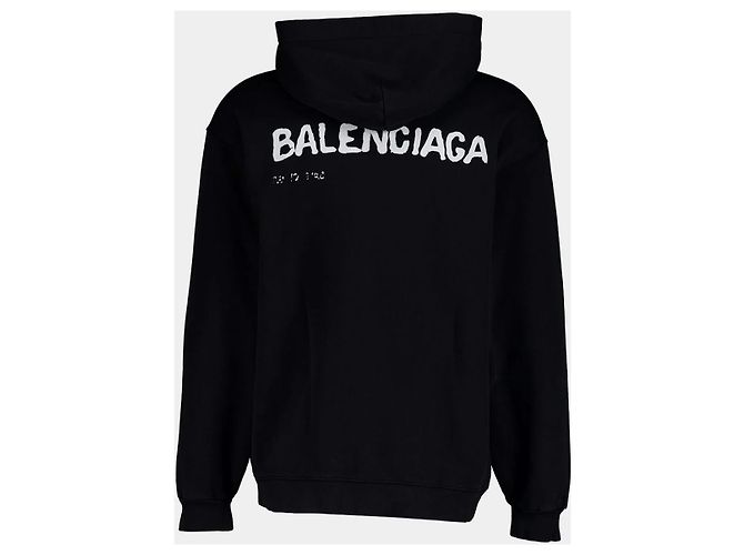 Balenciaga Sudadera de algodón con logo negro - vista 2