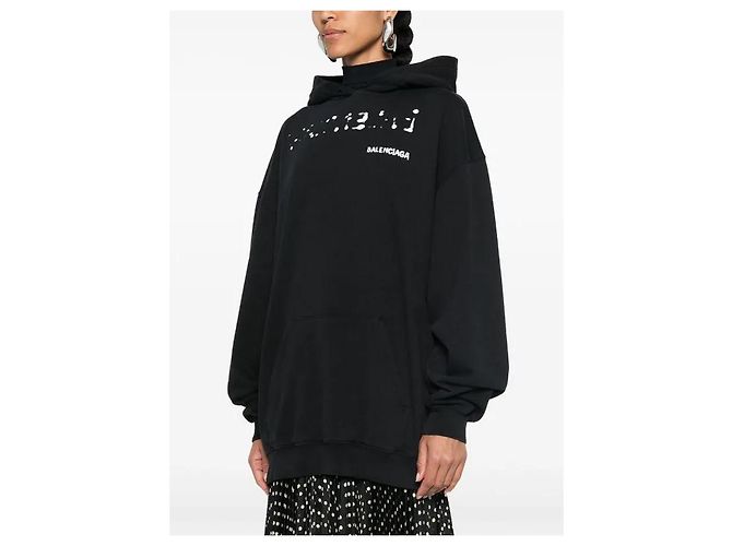 Balenciaga Sudadera de algodón con logo negro - vista 6