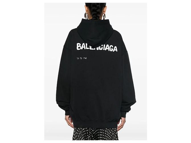 Balenciaga Sudadera de algodón con logo negro - vista 7