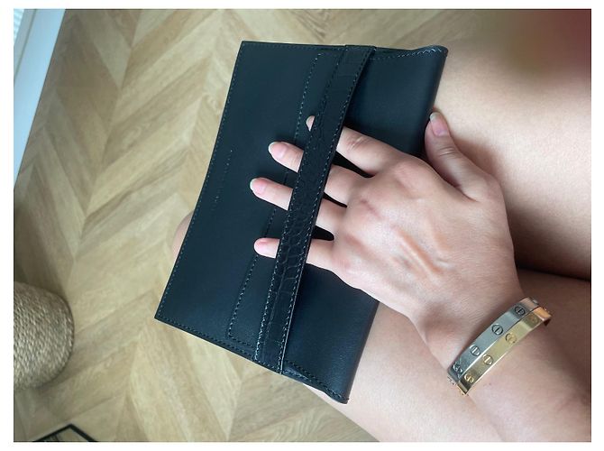 Pochette Giuseppe Zanotti de cuero negro - vista 4