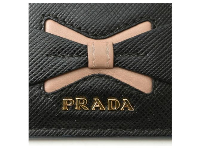 Tarjetero negro Saffiano Prada - vista 3
