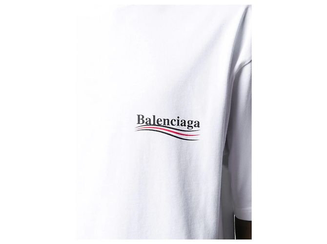 T-shirt Balenciaga blanc oversize en coton - vue 3