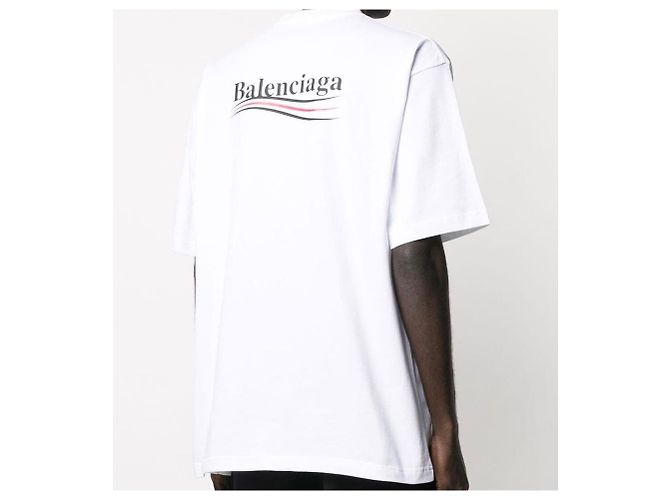 T-shirt Balenciaga blanc oversize en coton - vue 4