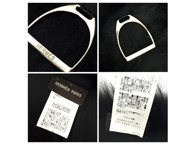 Hermès Hermes Fuchs-Fell Schal Schwarz - Ansicht 3
