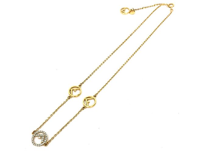 Collana Fendi FF F Blu e Oro con Strass D'oro - vista 2