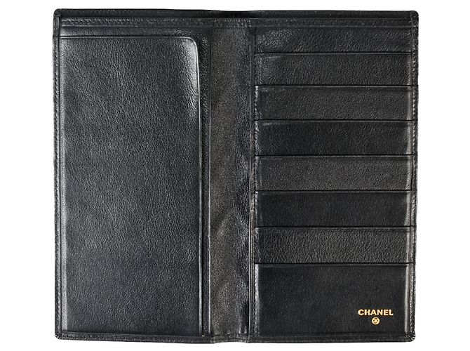Chanel Wild Stitch Bi-fold Long Wallet Black - view 4