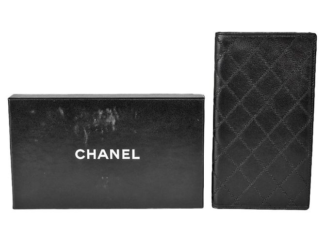 Chanel Wild Stitch Bi-fold Long Wallet Black - view 7