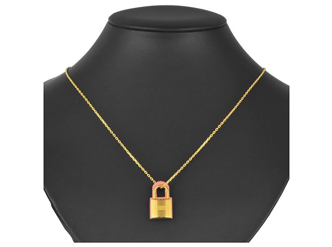 Hermès Collar colgante Hermes O'Kelly PM Rosa Dorado - vista 2