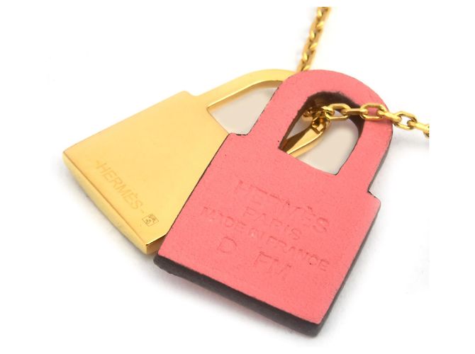 Hermès Collar colgante Hermes O'Kelly PM Rosa Dorado - vista 5