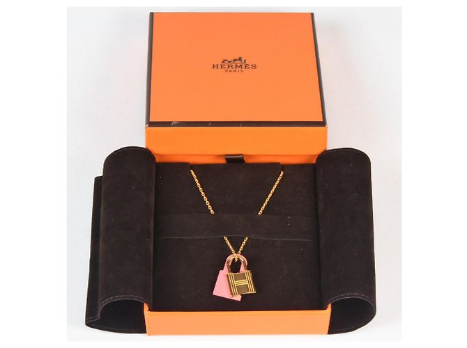 Hermès Collar colgante Hermes O'Kelly PM Rosa Dorado - vista 7