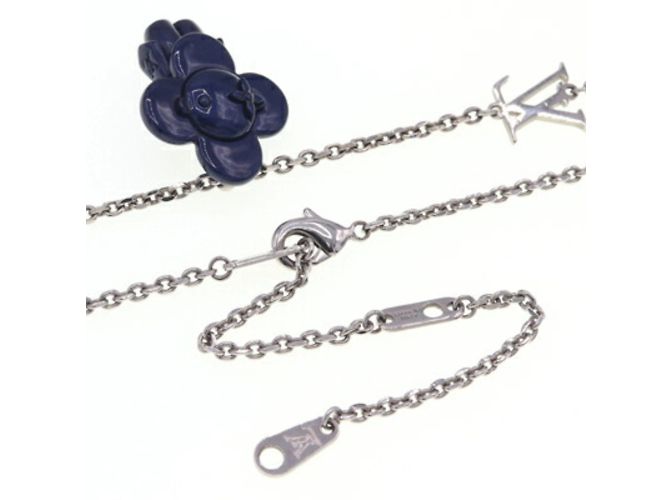 Pendente di collana Louis Vuitton Vivienne MP3194 Argento Blu navy - vista 3