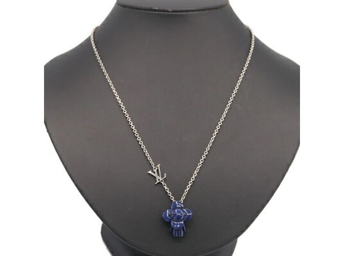 Pendente di collana Louis Vuitton Vivienne MP3194 Argento Blu navy - vista 5