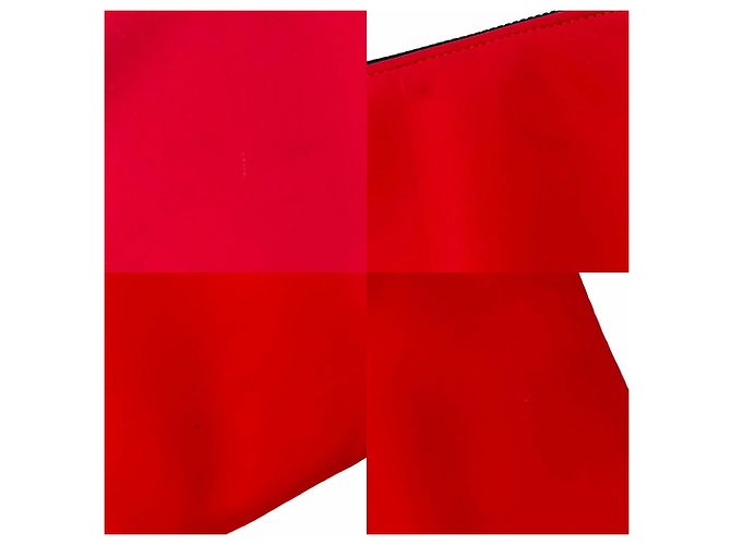 Hermès Clutch in nylon rosso Hermes Kara - vista 6