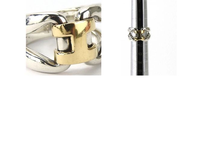 Ring Hermès Storia dell'Anello Hermes 53 Argento 925 K18YG - vista 10