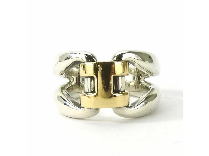 Ring Hermès Storia dell'Anello Hermes 53 Argento 925 K18YG - vista 2