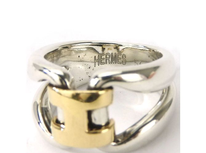 Ring Hermès Storia dell'Anello Hermes 53 Argento 925 K18YG - vista 4