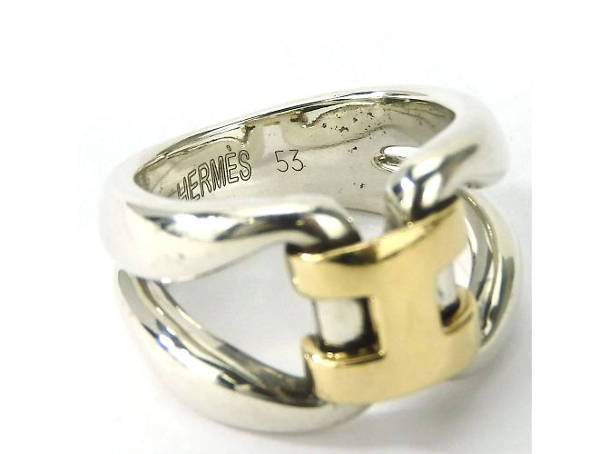 Ring Hermès Storia dell'Anello Hermes 53 Argento 925 K18YG - vista 5