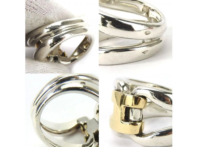 Ring Hermès Storia dell'Anello Hermes 53 Argento 925 K18YG - vista 9