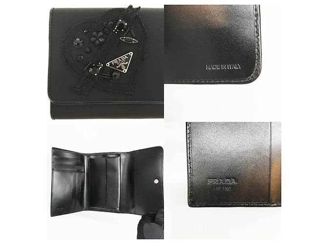 Cartera Prada Tessuto de nailon negro con motivo de corazón - vista 4