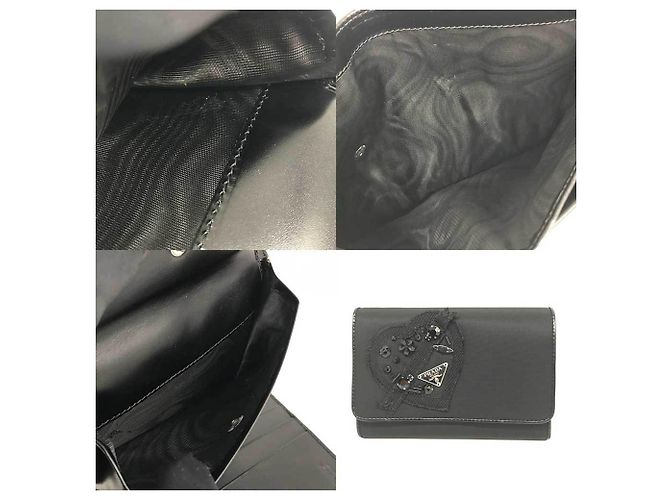 Cartera Prada Tessuto de nailon negro con motivo de corazón - vista 5