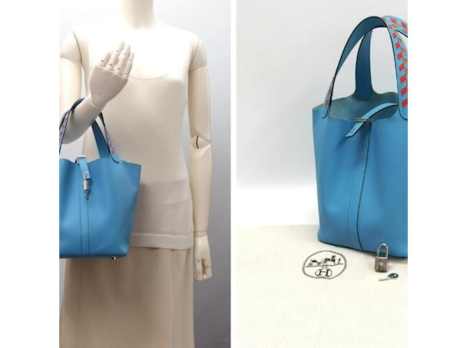 Hermès Borsa Hermes Picotin Lock MM Blu chiaro - vista 2